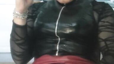 Sheboy Holly smokin' and wanking her cock - 12 image