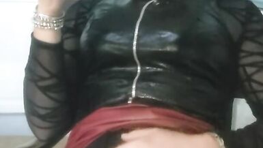 Sheboy Holly smokin' and wanking her cock - 13 image