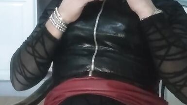 Sheboy Holly smokin' and wanking her cock - 14 image