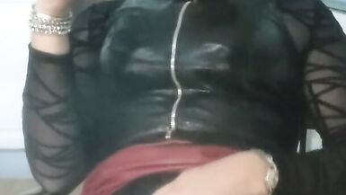 Sheboy Holly smokin' and wanking her cock - 15 image