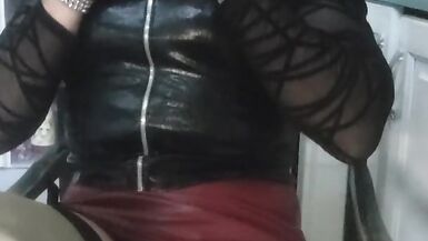 Sheboy Holly smokin' and wanking her cock - 3 image