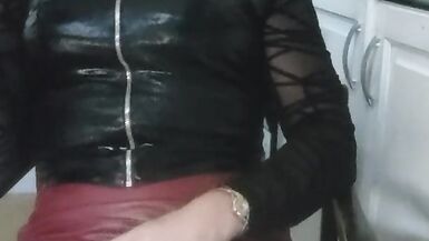 Sheboy Holly smokin' and wanking her cock - 5 image