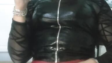 Sheboy Holly smokin' and wanking her cock - 7 image