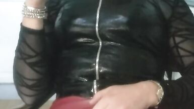 Sheboy Holly smokin' and wanking her cock - 8 image