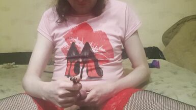 Crossdresser stretching a peehole Urethral Sounding - 3 image