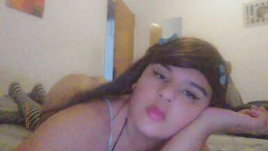 Concupiscent argentinian trans chick plays with herself - 5 image