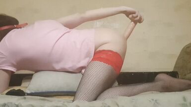 Sissy fake penis doggy position sex - 14 image