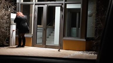 Sextoy and gag in public on the doorstep - 12 image