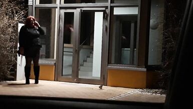 Sextoy and gag in public on the doorstep - 14 image