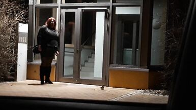 Sextoy and gag in public on the doorstep - 6 image