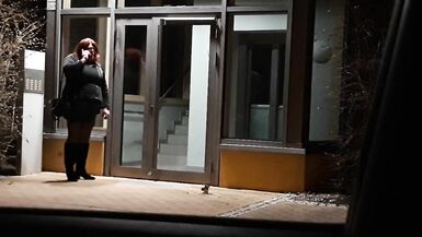 Sextoy and gag in public on the doorstep - 8 image