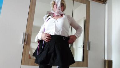 little white sissy faggot with small clitty cums anal pumping a crap-house brush - 2 image