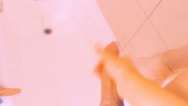 Femboy play's with him self in the shower... - 14 image