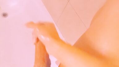 Femboy play's with him self in the shower... - 15 image