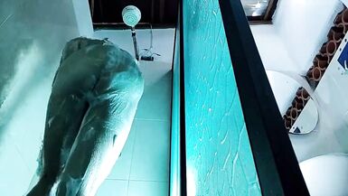 Colombian Trans Showers on Web Camera