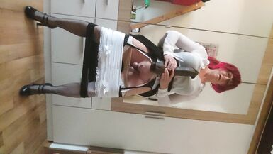 red head bimbo fuckpig small clitty sissy crapper bondman humiliation - 2 image