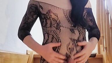 Femboy from Berlin dances lasciviously in front of the cam and receives his inflexible hard cock down with a hardcore porn. - 15 image