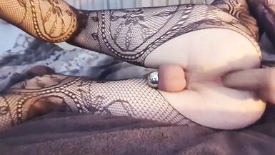 Ilandis in a chastity thong has joy with her backdoor, masturbates with an artificial penis - 4 image