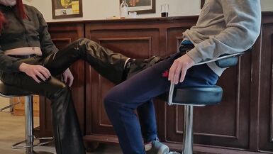 Oral at the Bar turns into a great fuck with cum on face and gulp. - 2 image