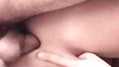 Lady-Boy with tiny milk sacks is fucked by 2 cocks and receives overspread in cock juice - 8 image