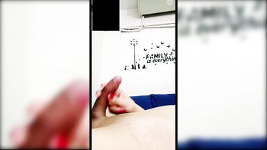 Oriental lady-man with large mangos and large cock cum on livecam show for customer - 13 image