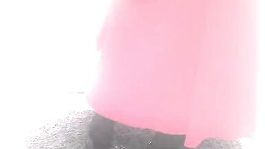 Seductive Lady in Red Satin Suit - 4 image