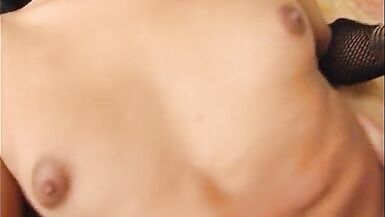 Ebony haired German transsexual eating cum after a unfathomable anal fuck - 10 image