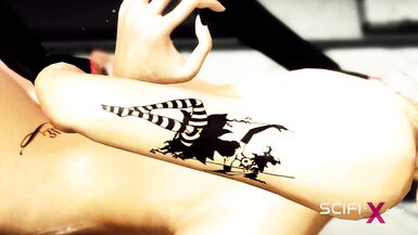 A super hot chick acquires stuffed hard by a masked shemale hentai in the prison - 4 image