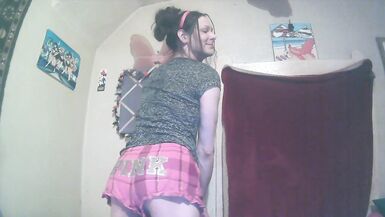 try on haul pajama shorts with millie! - 2 image