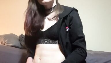 Trans Punk Gf Jerks Off on Webcam - 5 image