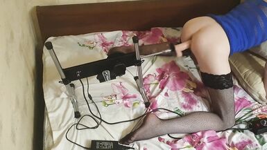 Femboy stuffed wazoo with sex machine - 12 image