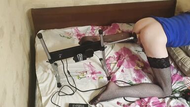 Femboy stuffed wazoo with sex machine - 5 image