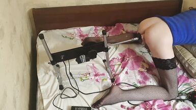 Femboy stuffed wazoo with sex machine - 8 image