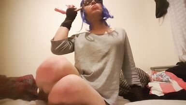 sissy has joy in advance of couch - 3 image