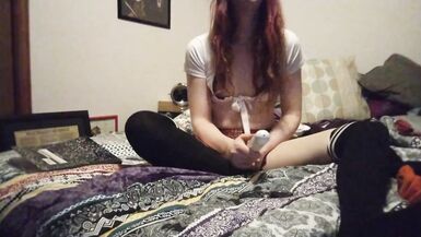 Trans school angel cums instead of doing her homework - 6 image