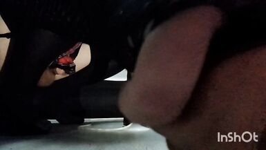 Lady-Boy blows a ebon thick sex tool and copulates him! - 13 image