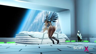 A sexy stupid space angel acquires drilled by female android shemale hentai - 8 image
