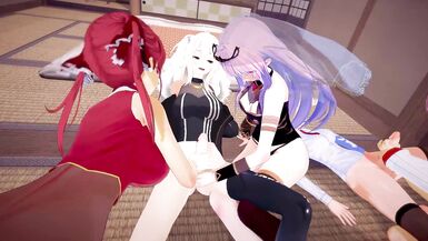 Vtuber Futanari fuckfest with Amelia, Kiara, Marine Houshou, Shishiro and Mori - 2 image