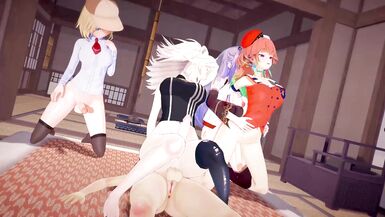 Vtuber Futanari fuckfest with Amelia, Kiara, Marine Houshou, Shishiro and Mori - 5 image