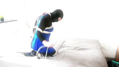 Selfbondage timelock shiny skirted leotard - 3 image