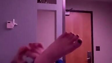 rubbing my feet in college dorm - 15 image