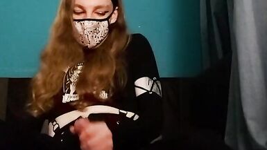 Cute trans cutie jerks off and shakes during the time that cumming - 10 image