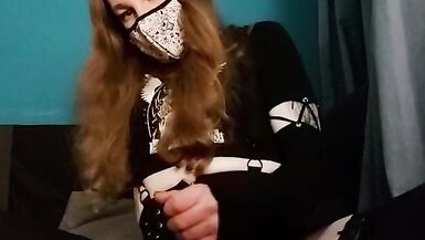 Cute trans cutie jerks off and shakes during the time that cumming - 14 image