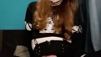 Cute trans cutie jerks off and shakes during the time that cumming - 15 image