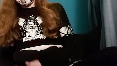 Cute trans cutie jerks off and shakes during the time that cumming - 9 image