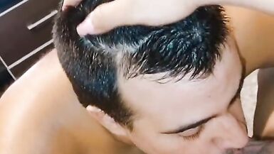 I am transroxy, a nice-looking shemale fascinating a very horny client who likes to engulf my cock - 3 image