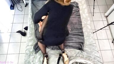 costume in hose we fondle ourselves sex toy and make nady cum with my feet - 6 image
