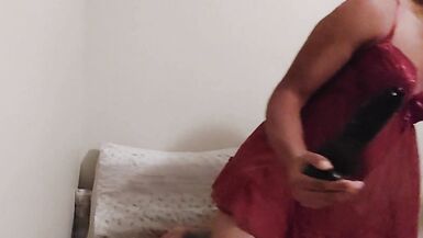 Hawt transsexual masterbates and large cum finish - 10 image