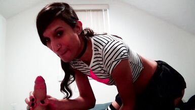 Nasty Small Natasha Shows Up Late For Dick Engulfing School