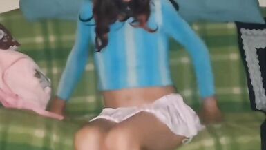 Preparing to go outside and fantasise of being a wicked bitch with my bag of surprises in my pink polkadot mini